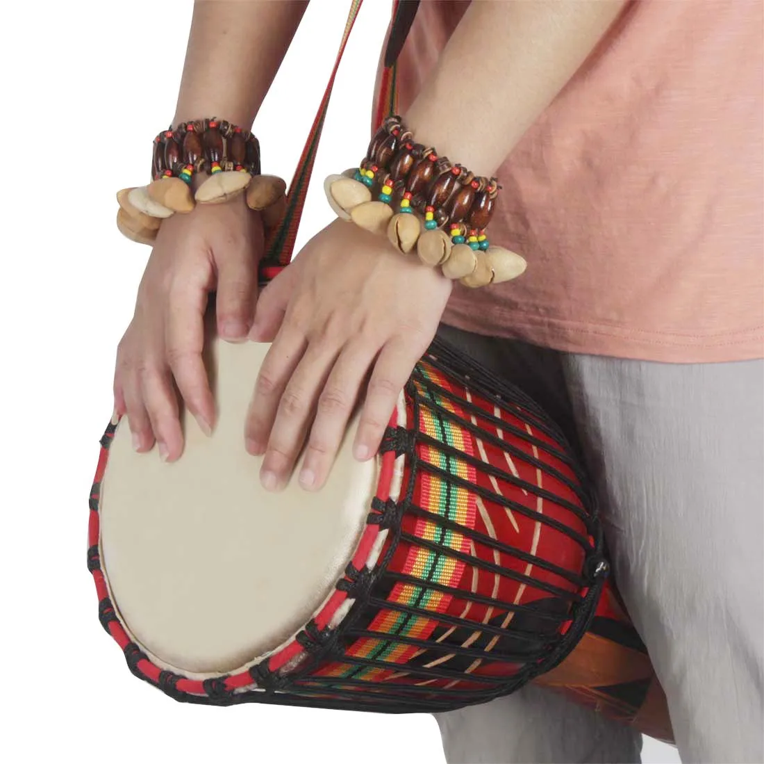 Muscheln, Nüsse, Muschelarmband, Handglocke, ethnischer Stil, für Djembe, afrikanische Trommel, Conga, Schlaginstrumente, Musikinstrumente, Teile, Geschenke. – Detail 9