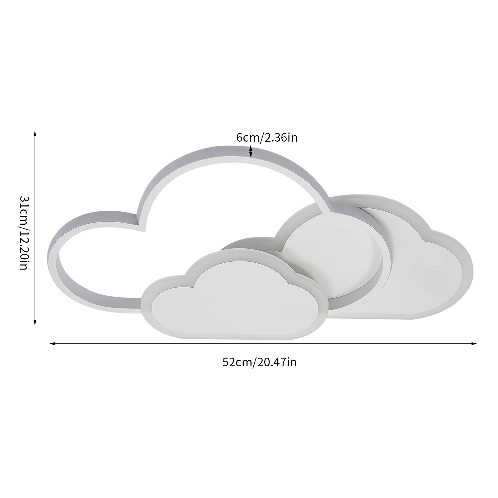 Creative Cloud Ceiling Light 3 Color Cartoon Ceiling Lighting Modern Acrylic LED Ceiling Lamp for Kids Bedroom Living Room