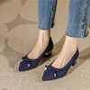 Women's Large Heels 41/42/43 Soft Knitted Fashion Bow Shoes 2025 New Edition 4