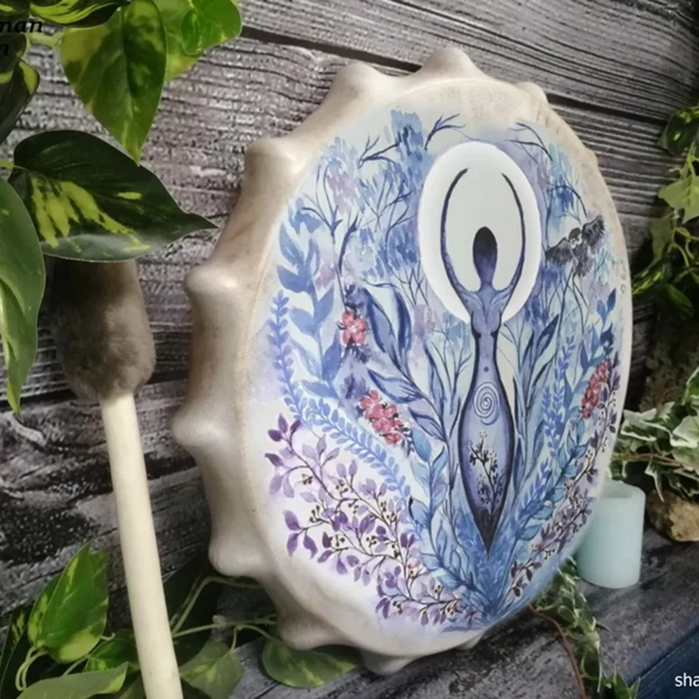 25CM Shaman Drum Tree Of Life Decoration Design Handmade Shamanic Drum Siberian Spirit Music with Drumstick Drums Home Ornament