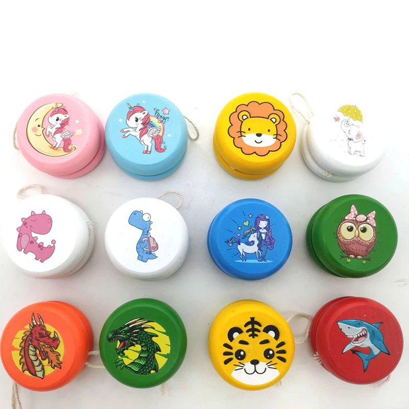 Yoyo Ball Cute Cartoon Animal Prints Ladybug Toys Kids Yo-Yo Ball Creative Yo Yo Toys Child's Favorite Wooden Yoyo Childhood Toy