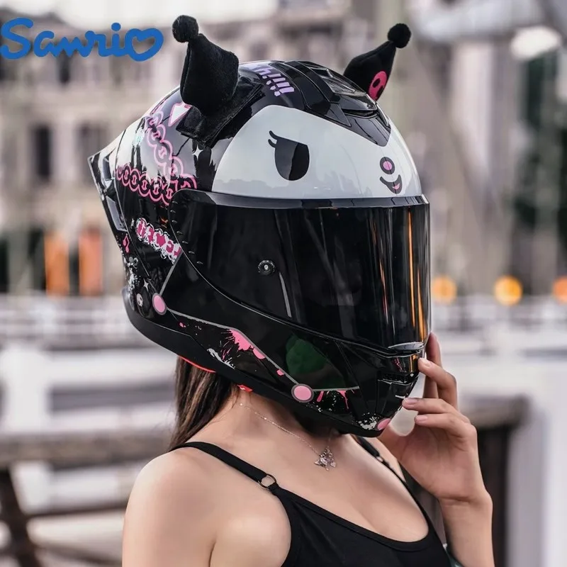 Biker Girl Cat Ear Motorcycle Helmet Anime Nitrinos_helmets
