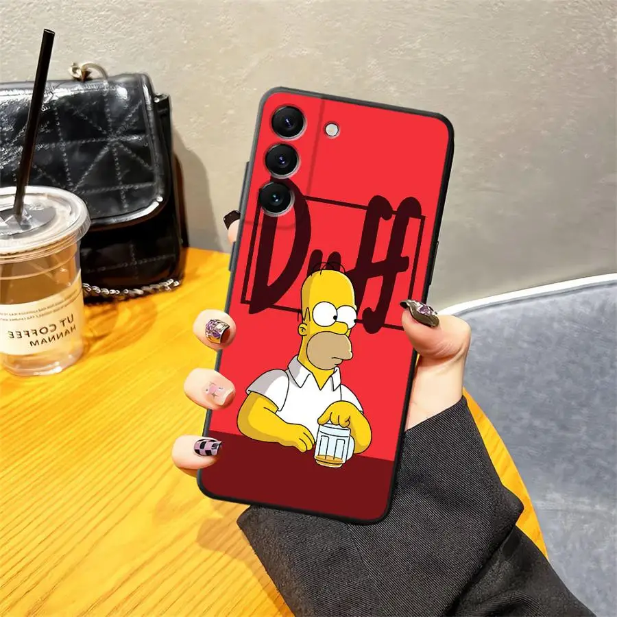 Black Soft Phone Cover with Funny Homer Simpson Design