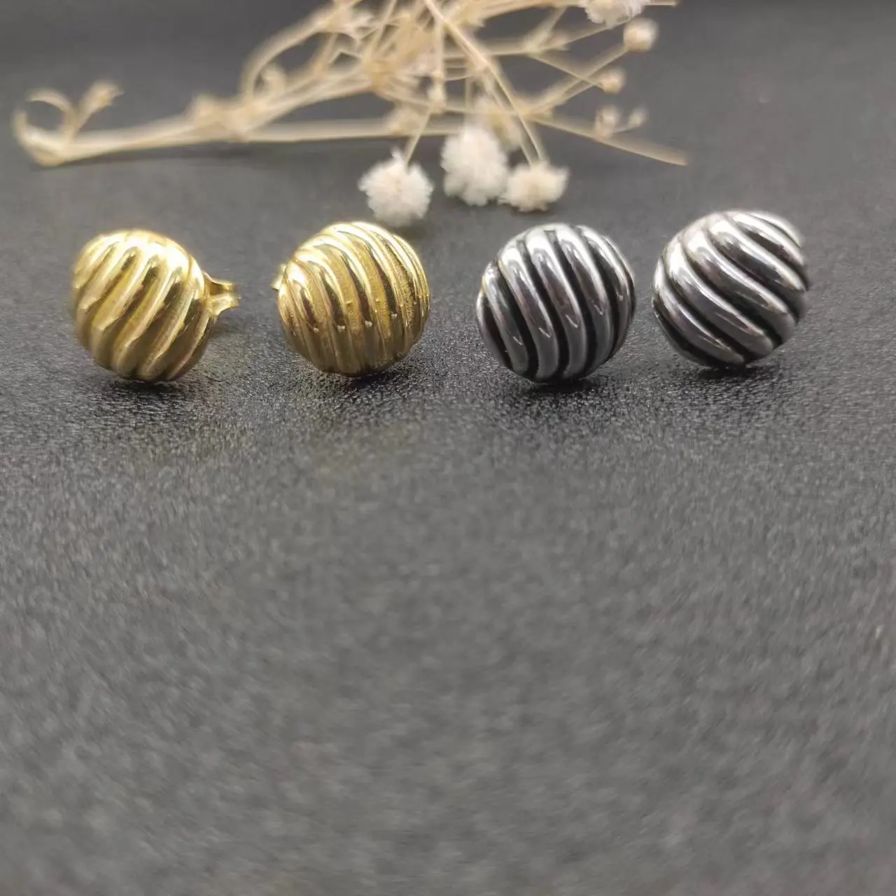 HSC DY 14MM Twisted Wire Buckle Bracelet in Sterling Silver with 14K Yellow Plated