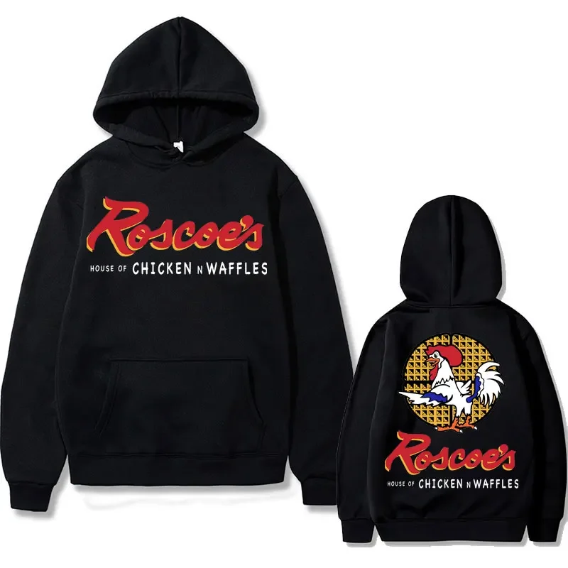 Funny Roscoe S House Of Chicken Waffle Double Sided Print Felpa Con Cappuccio Uomo Felpa Oversize Marca Uomo Donna Moda Felpe Larghe