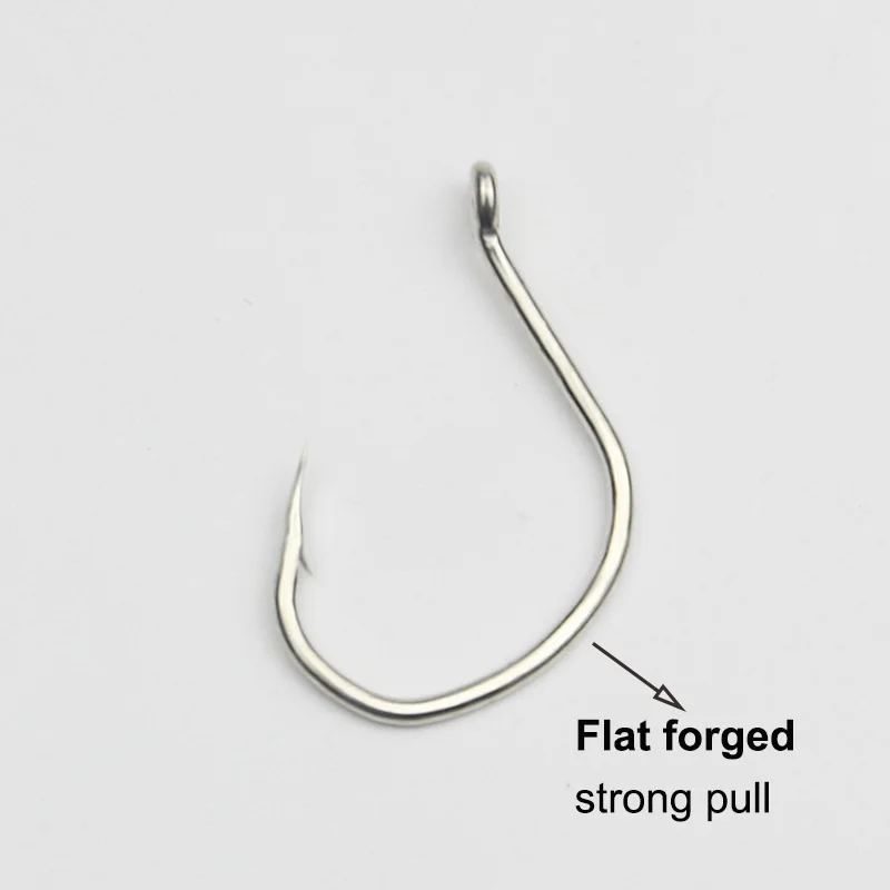 Description Picture 5 of item500pcs Fishing Hook Jigging Eyed head Bright Tin Jighead Fishhook Rustproof for Pike Tuna Bass Sea Fishing Accessory Goods Pesca