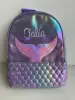 New Mermaid PU Backpack Custom Student School Bag Large Capacity Girl's  Backpack Personalized Name Birthday Gift Bags 4
