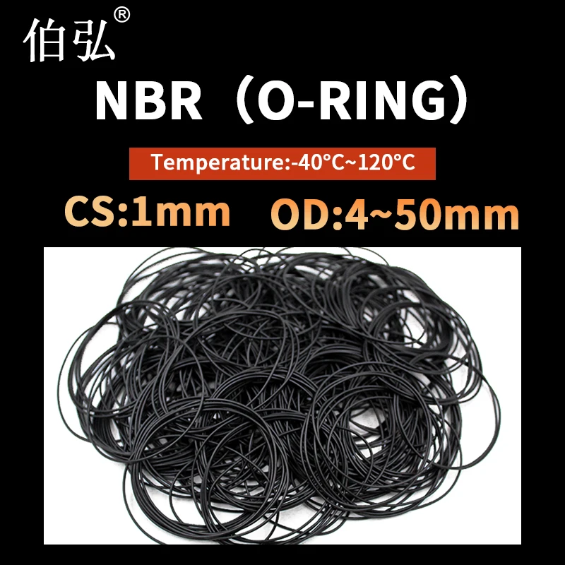 NBR O Ring Seal Gasket Thickness CS1mm OD4-50mm Automobile Petrol Nitrile Rubber O-Ring Waterproof rubber o rings keycap o rings silicone o rings sealing gasket adjusting shim gasket rubber washers stainless steel washer oil seals rubber grommet rubber grommet kit