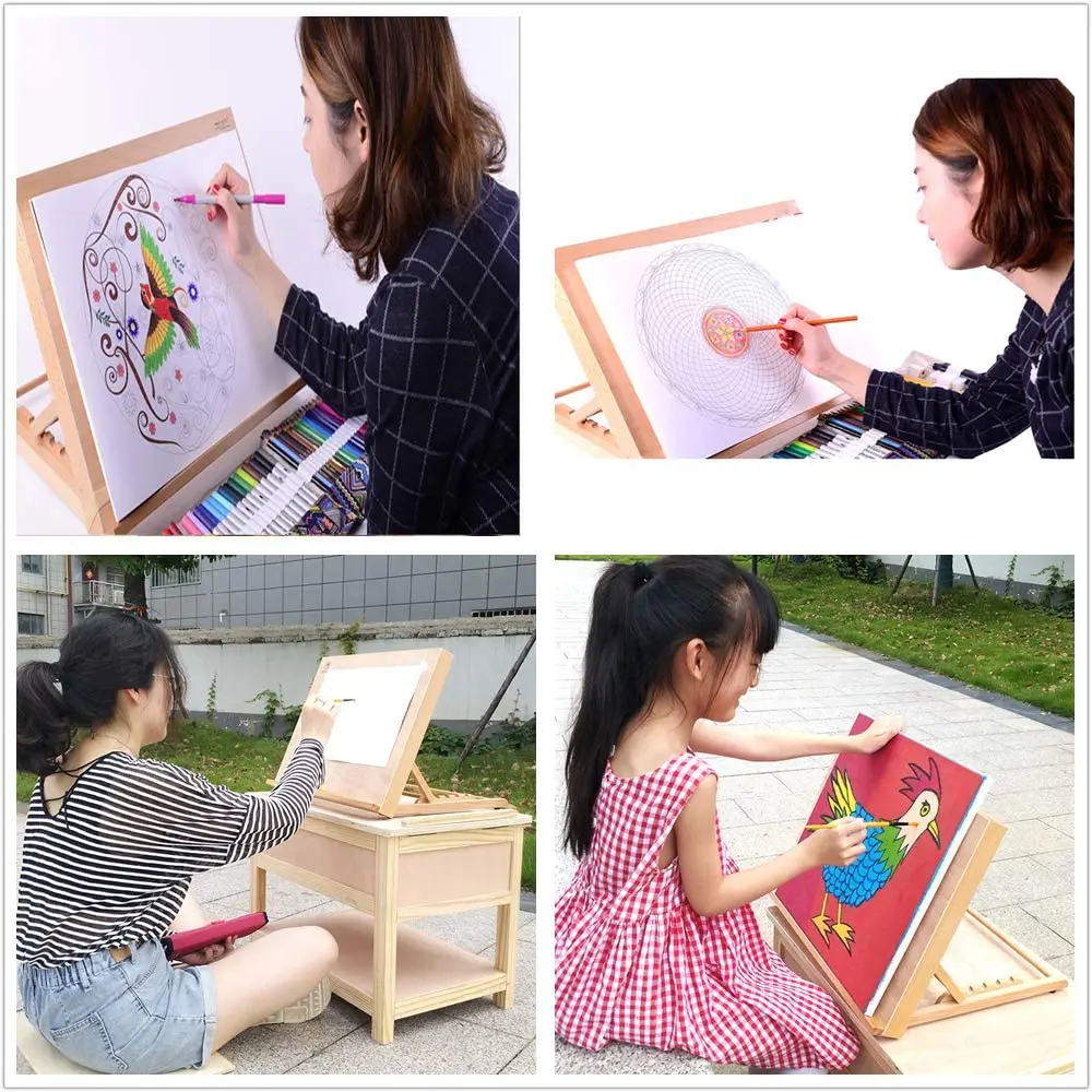Folding Easel Wooden Stand Canvas Display Stand Portable Adjustable Drawing Easel Art Supplies For Artist Student Large Size sketch easel,wooden easel,wood table easel