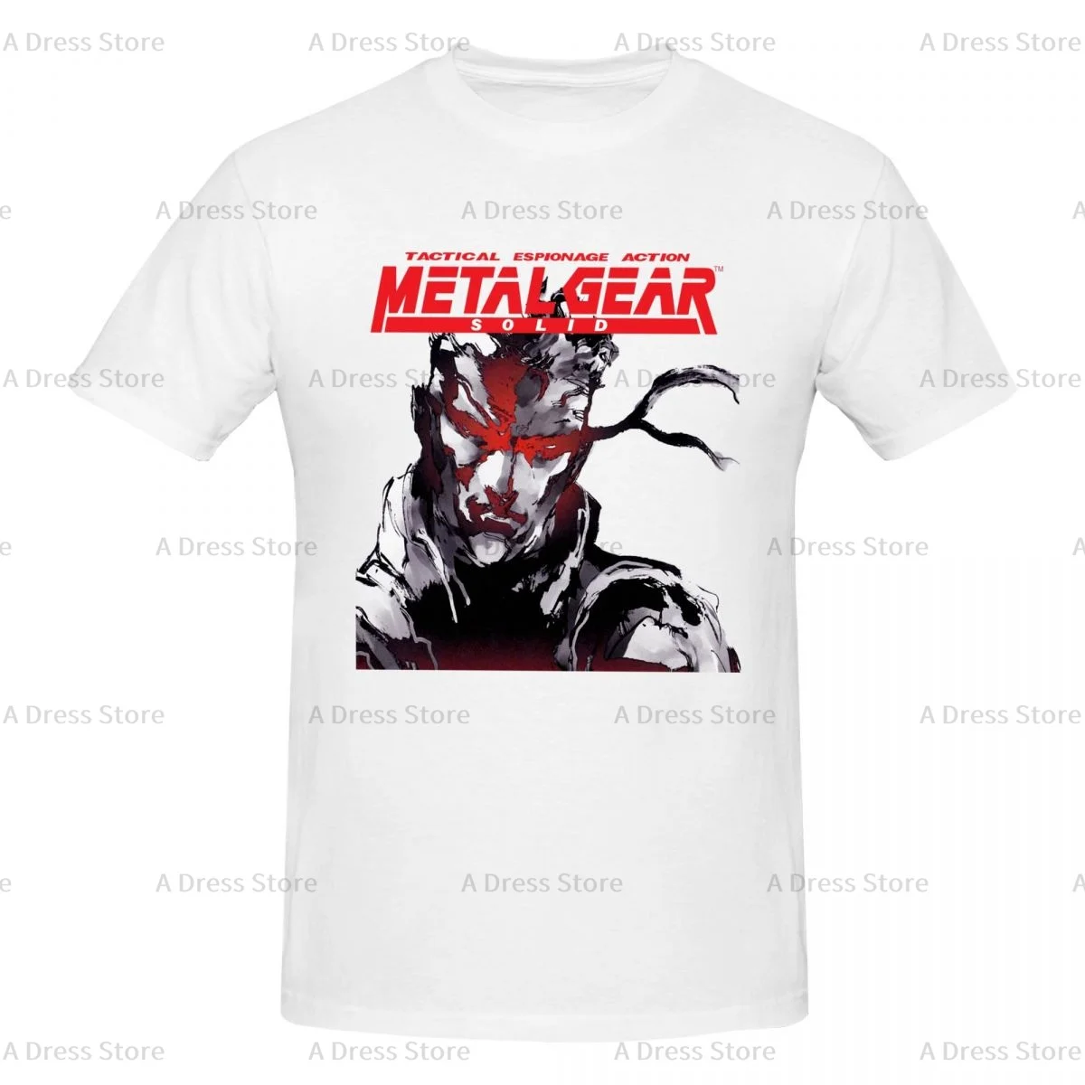 

MGS1 Solid Snake Game Men's round neck T-shirt,Modern,Oversized print Tee Shirt,Short Sleeve T shirt all the year round Gift