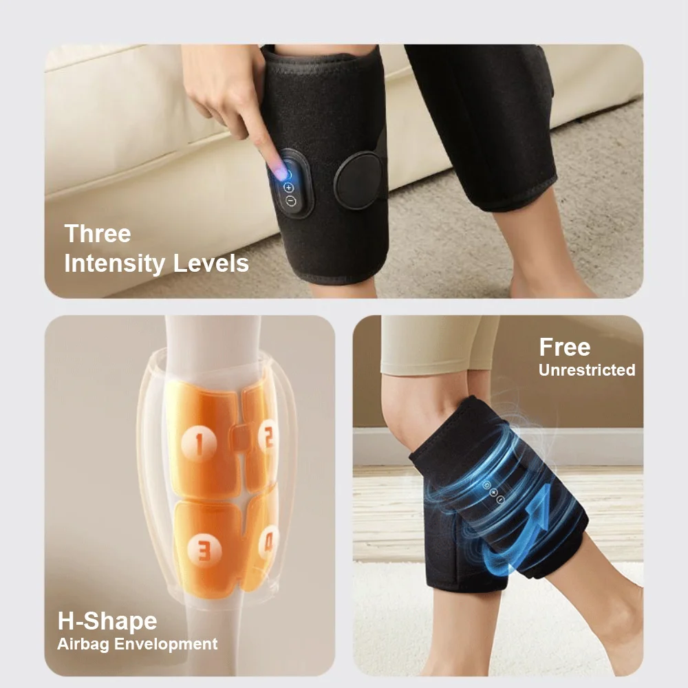 1pc Electric Calf Massager with Heating Kneading Air Pressure Leg Massager Blood Circulation Leg Air Compression Massager