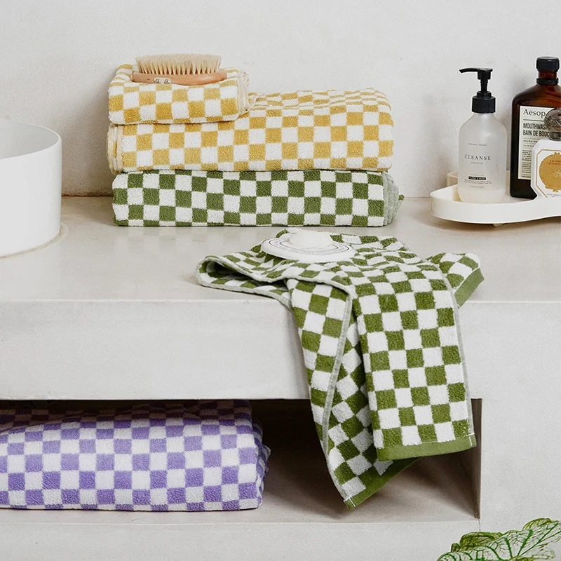 Black White Checkered Bath Towels Checkerboard Bath Towels