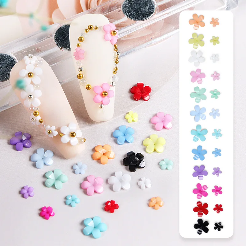 12 Grids 3d Acrylic Flower Charms Nail Art Decorations Mixed Cherry Blossom  Diy Jewelry Gem Beads Nails Design Accessories - Rhinestones & Decorations  - AliExpress