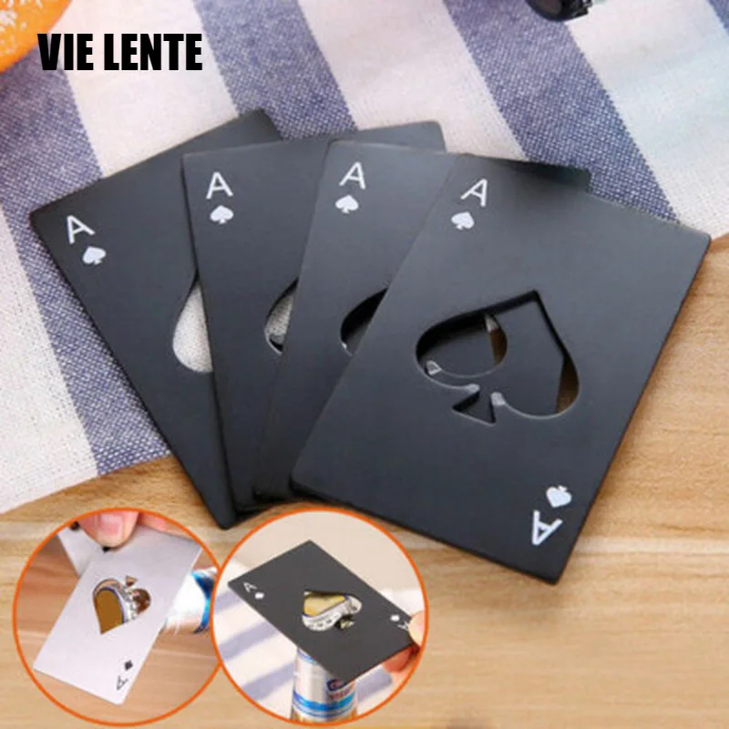 Poker Multitool Beer Opener Playing Card Ace Of Spades Poker Bottle Stainless Steal Opener Tool Multifunction Pocket Wallet