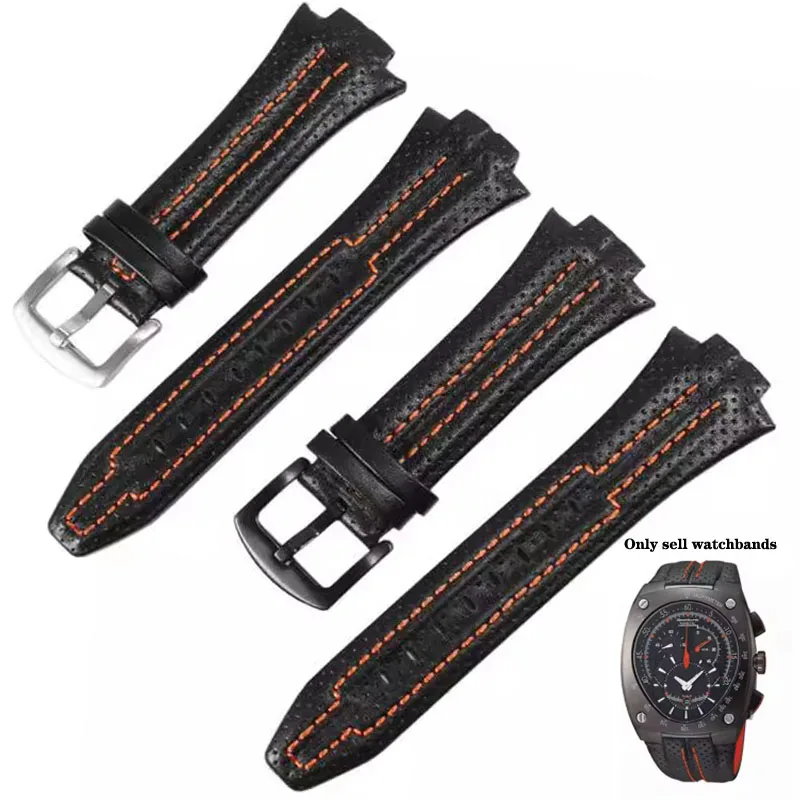Hakiki deri kordonlu saat Seiko sportura SNL029P2 SNL021P1 SNA595P2 SNL017P1 saat kayışı kemer erkek bilezik için yükseltilmiş 27 × 15MM  1511