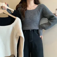 Lazy side wind restoring ancient ways led lantern sleeve sweater women cultivate one's morality show thin sweater niche western - Image 4