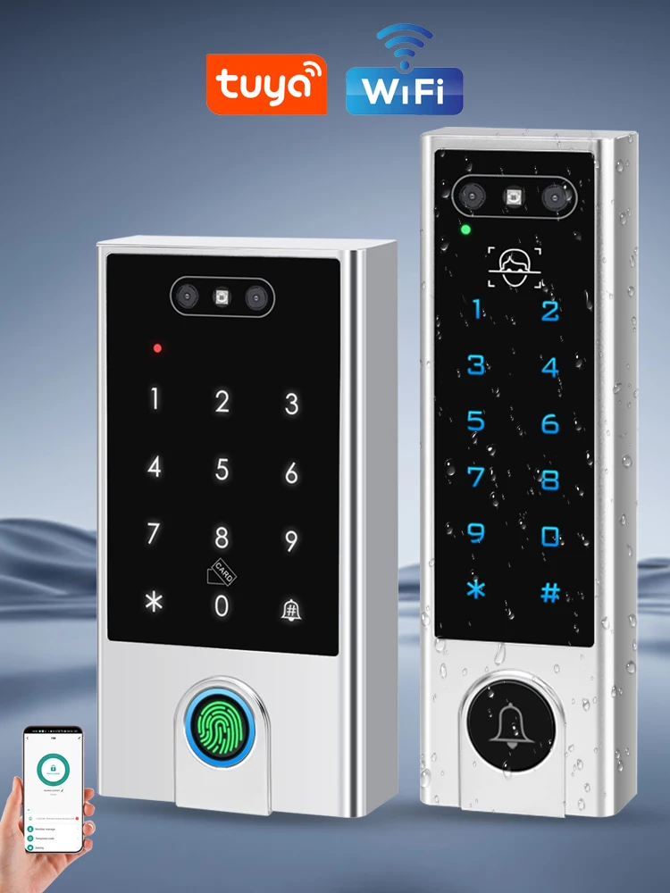 VF4 VF5 Waterproof IP66 Tuya WIFI Facial Recognition ID+IC Password Fingerprint Dual Frequency With WG 24 36 Access Control - Imagen 3