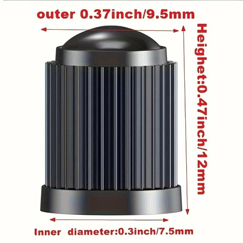 Durable Black Tire Valve Cap Set: Versatile