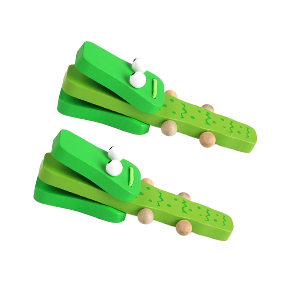 

2 Pcs Percussion Instruments Toys Aldult Musical Wooden Clappers Castanets Hand