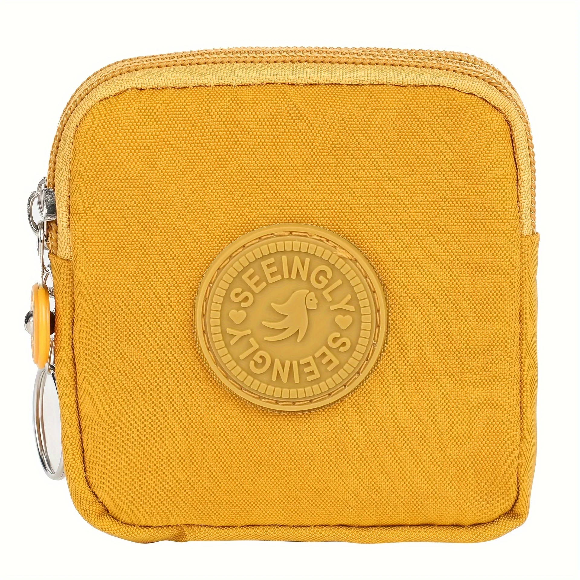 1 Stück quadratische, einfache Mini-Münztasche, kleine Schlüsseltasche, wasserdichte Nylon-Geldbörse – Detail 9