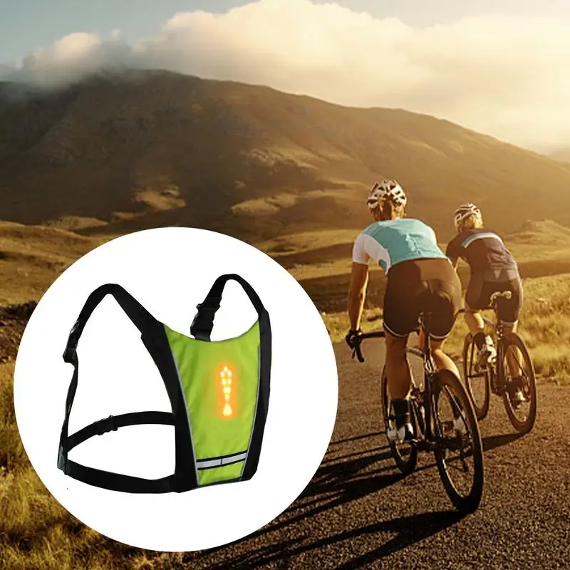 Bicycle Vest Night Hiking Cycling LED Signal Light Indicator Reflective Vest Bike Backpack Safety Turning Signal Lights Vests