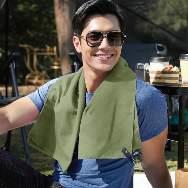 2 PCS Compact Microfiber Towel 38x38cm & 40x80cm High Absorbency Quick Dry Lightweight  Face Hand Fitness Suitable Travel 6