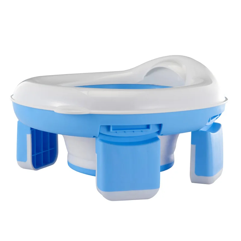 Travel Toilet Seat 3 in 1, Blue Folding Baby Urinary with Bags, Baby Pot, Portable Silicone Baby Urinary, Training Seat