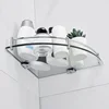 Hot Selling-Bathroom Shelves, Bathroom Glass Corner Shelf Triangle Wall Mounted ,Tempered Glass Shelf For Storing Shower Gel/Soa 3