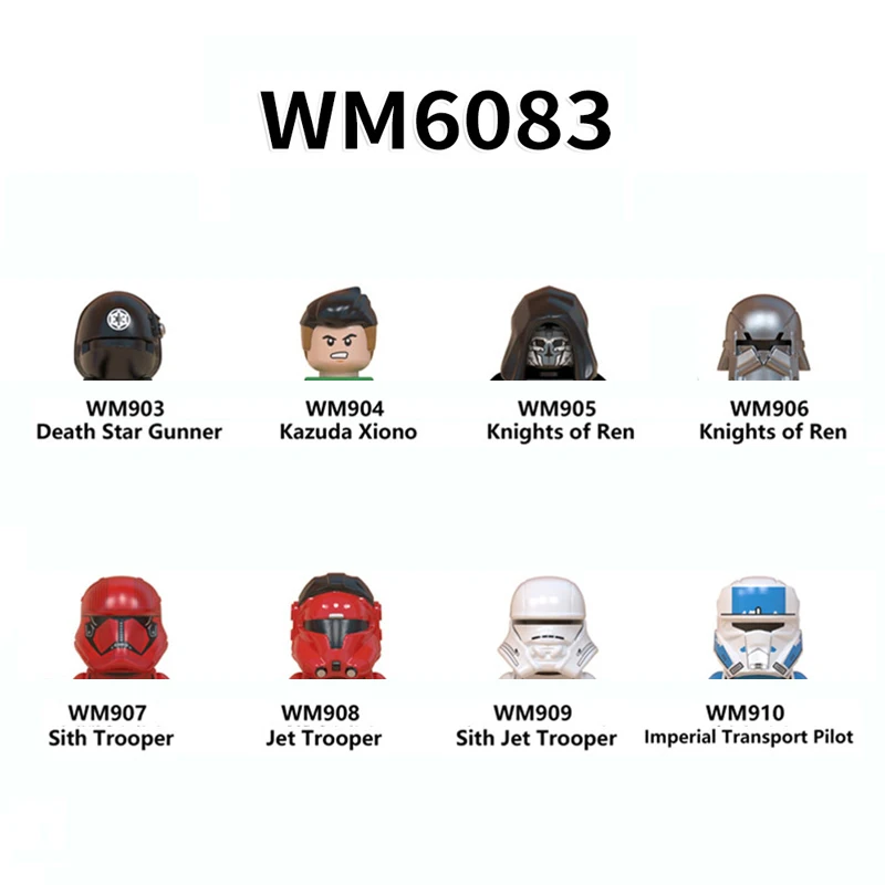 Wm6083 Building Blocks 8 Pz/Set Death Star Gunner Brick Figure Kazuda Xio Knights Of Ren Sith Trooper Jet Mini Assembly Toys