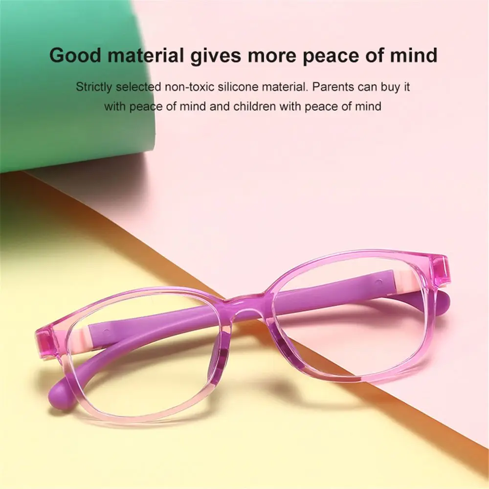 Weiche Silikon Rahmen Anti Blau Licht Kinder Lesebrille Kinder Junge Mädchen Computer Transparent Blockieren Reflektierende Brillen – Detail 10