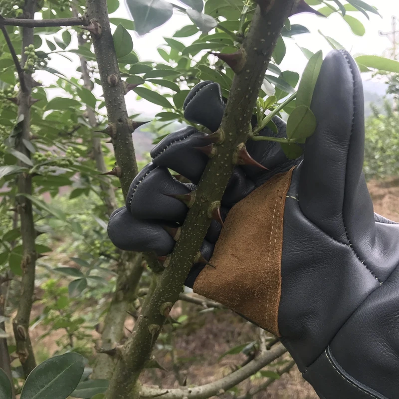 1 Pair Cowhide Fishing Gardening Gloves Professional Waterproof Thick Landscaping Flower Pruning Stab Resistant Hunting Gloves