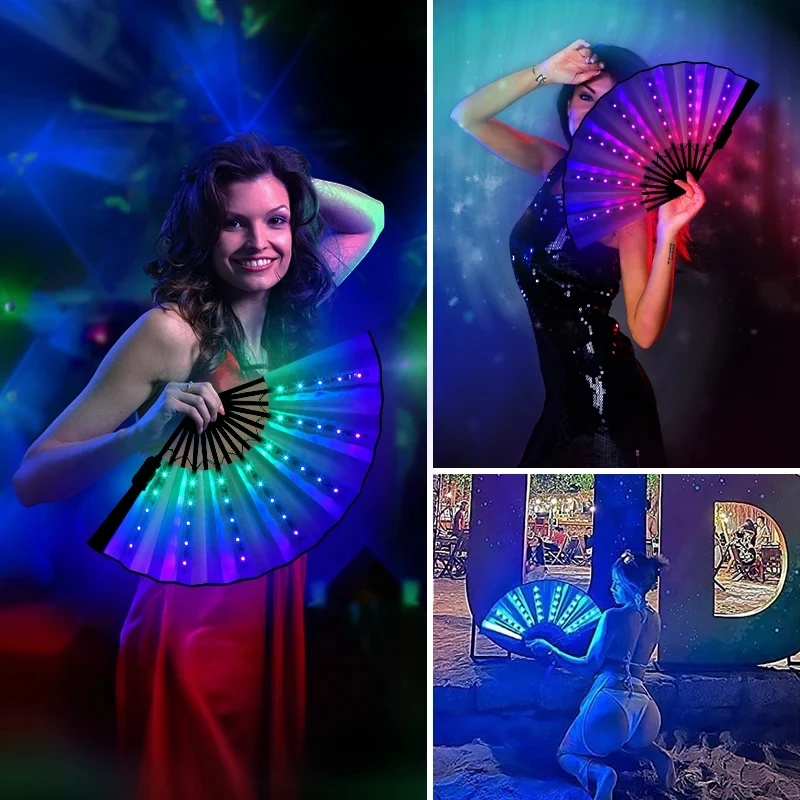 LED Folding Hand Fan – RGB Light Fan with Remote for Party & Dance S2ba462cd018f4d0b90d3e33a9513aeb66