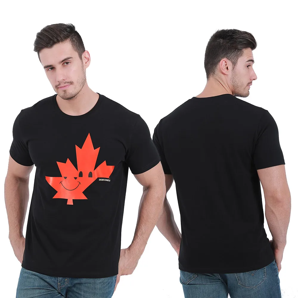 

ICON DSQ2 Brand Maple Leave Spring Summer Cotton Tee Fashion Casual Short Sleeve Men's Women's High Quality Classical Tops