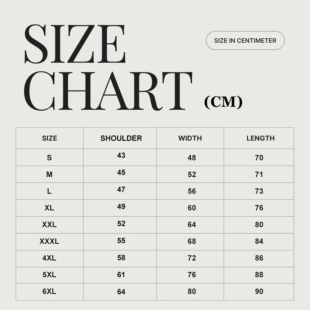 Guide des tailles du t-shirt spartiate S à 6XL