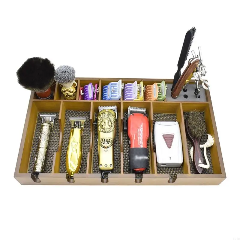 E0BD Hair Storage Rack Eletric Hair Cutter Holder Trimmer Display Tray with Non-Slip Mat