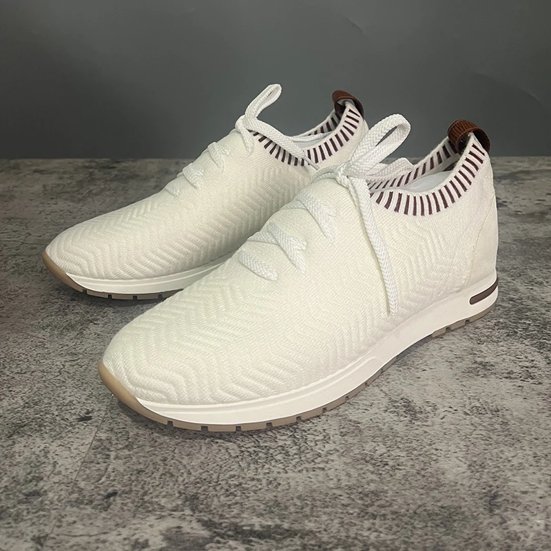 

2024 New Women Sneakers Spring Not Grinding Feet Height Increasing Casual Shoes Weave Upper Design Lace-up Lovers Shoes
