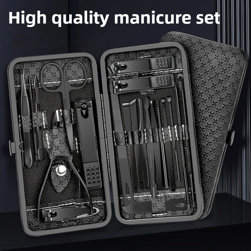 Manicure Cutters Nail Clipper Set Manicure Nail Trimmer Pedicure Scissors Tool Knife 19/21 Pcs
