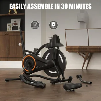 Exercise Bike Stationary Bikes for Home, Adjustable Resistance & Comfortable Seat Workout Bike, Quiet Indoor Cycling Bike with D 6