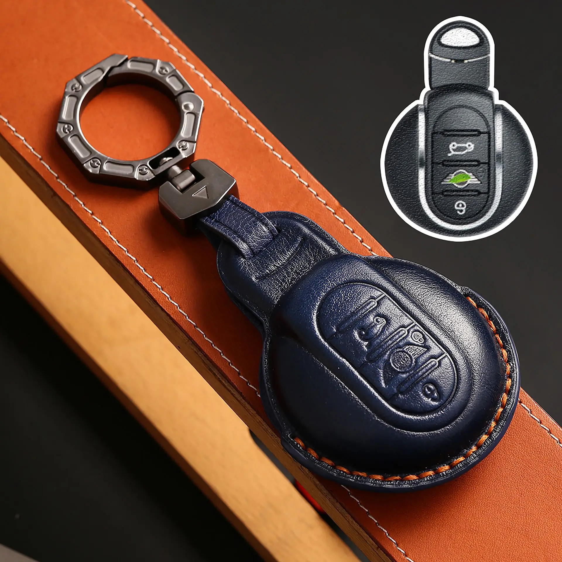 4 Bottons Leather Car Key Case Cover Shell Keychain for 2024 Bmw Mini  Cooper Countryman One 2023 MINI Accessories - AliExpress