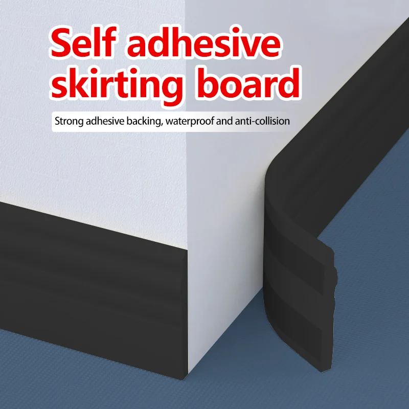 Decorative 3-Meter Skirting Board with Self-Adhesive Backing and Anti-Collision Design