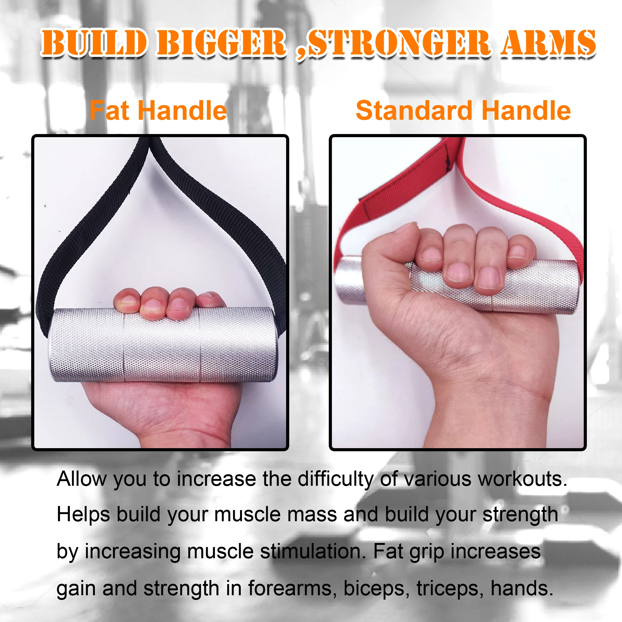 Fat Heavy Duty Grip Gym Exercise Metal Handles D-ring Arm Wrestling Training for Cable Machine Attachment Fitness Equipment 3