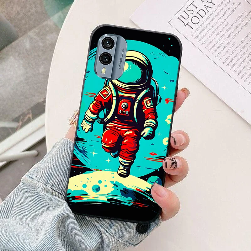 Astronaut Black Silicone Soft TPU Protective Phone Case - Premium Back Shell Coque