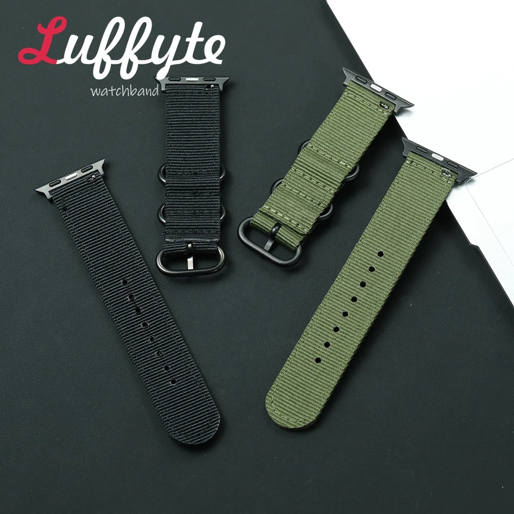 Durable Nylon Watch Strap with Black Circular Buckle