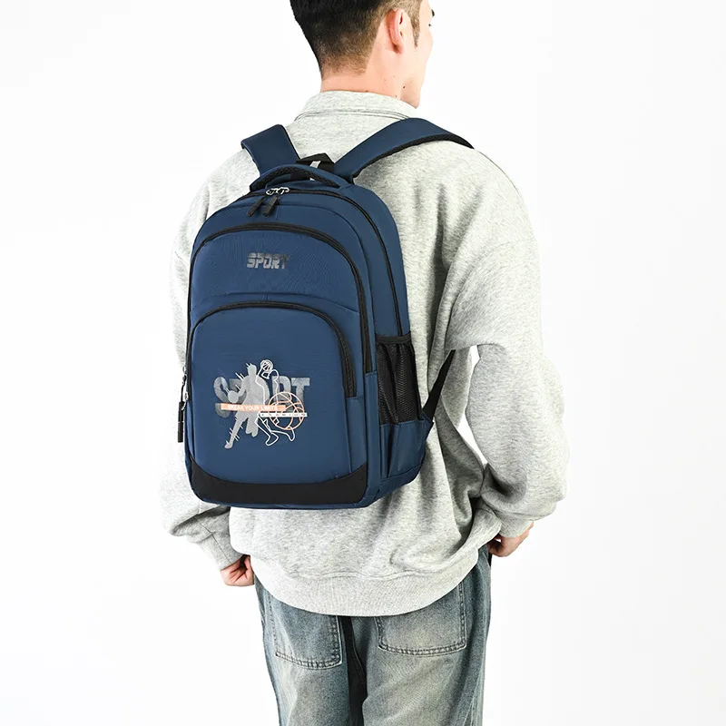Trendiger Cartoon-Rucksack für Herren, große Kapazität, schwarzer Rucksack, Schüler-Schultasche, modische Outdoor-Doppelschultertaschen 2026 im Angebot – Detail 30