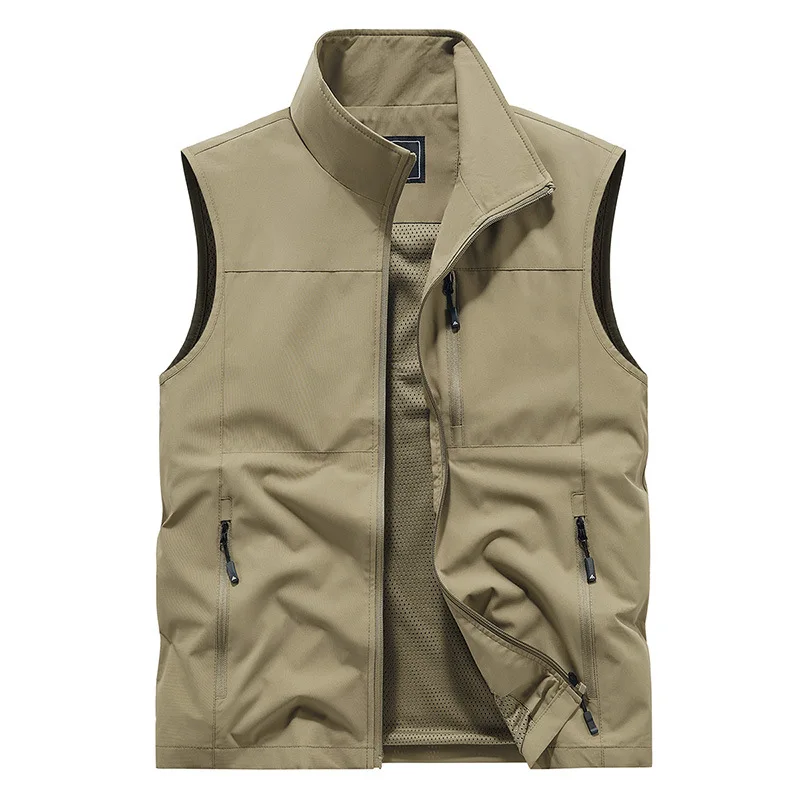 Sleeveless Jacket Tactical Vest For Men Vests Work Multi Pocket Hunting Embroidered Clothing Luxury Large Size Men's Windbreaker