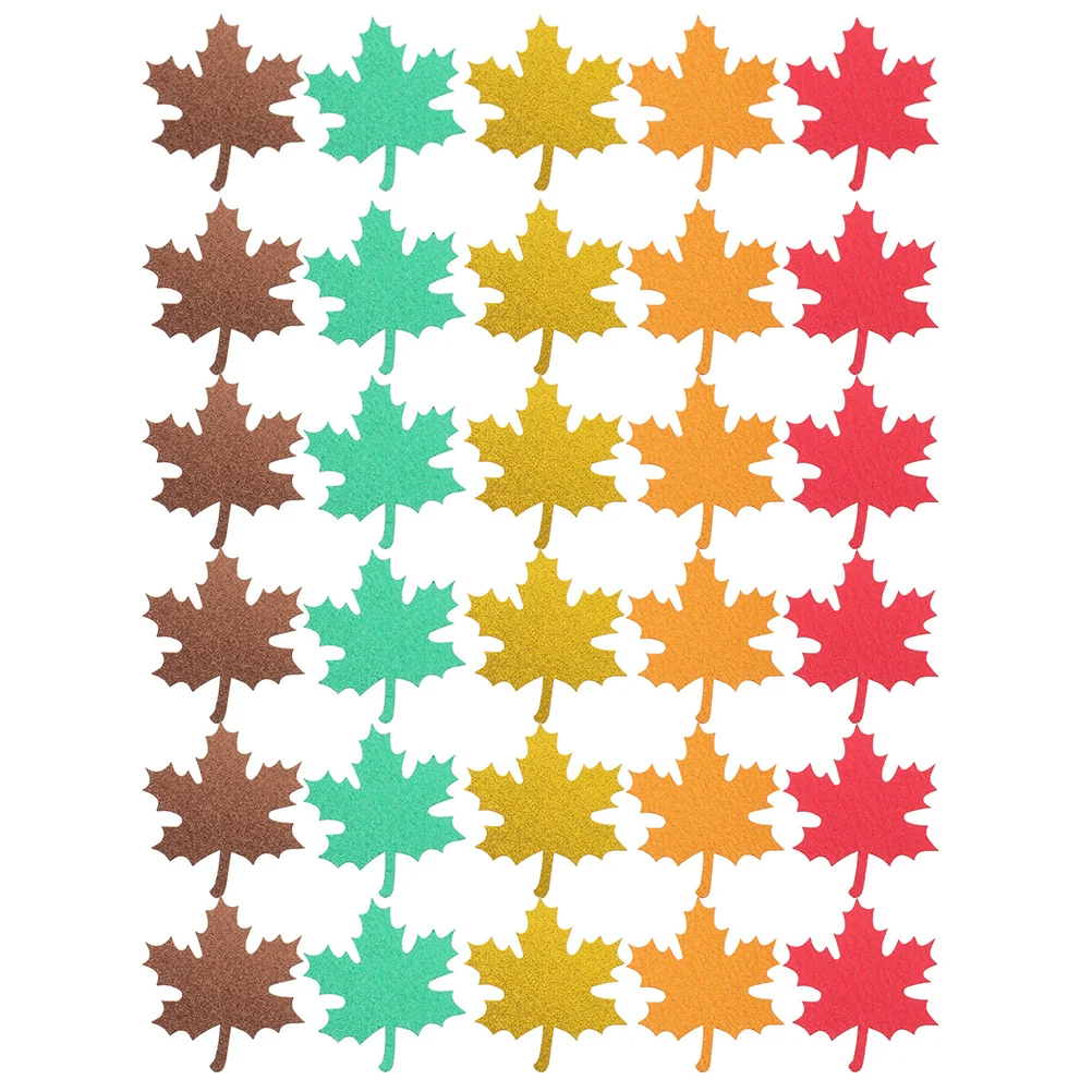 

30pcs Fall Maple Leaves Cutouts Glitter Paper Maple Leaf Colorful Leaf Bulletin Board Decoration Mixed Color