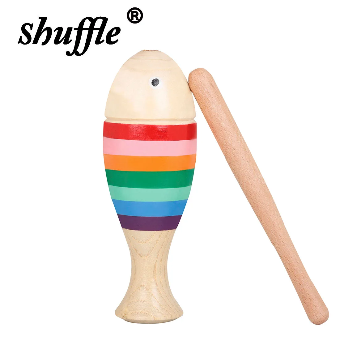 Rainbow Fish Orff Children's Toys Clappers Knockout Toys Solid Wood Cartoon Fish Eco-friendly Material Orff Instruments