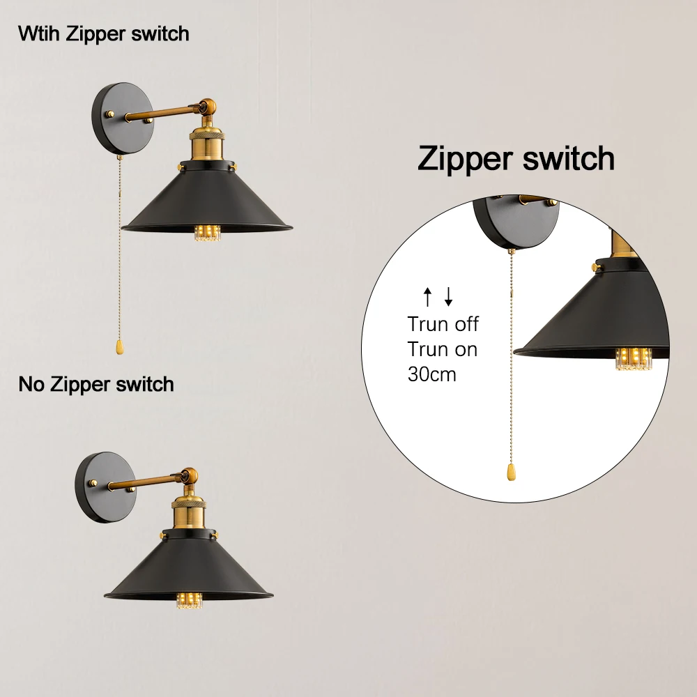 Retro With switch Wall Lamp Vintage Industrial Wall Lamps Iron Loft Sconce Lights Bedroom Lamp Bar Cafe Home Decor Light