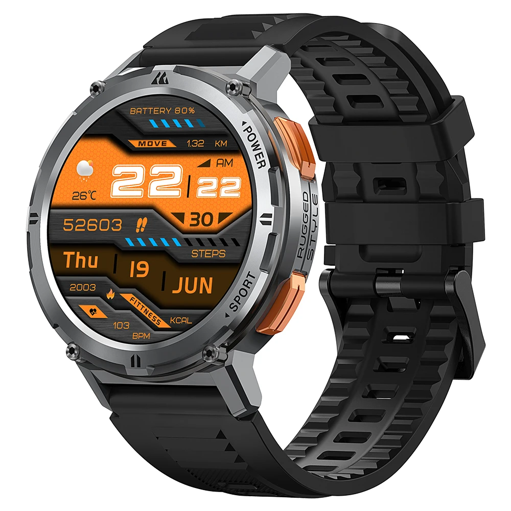 Original KOSPET TANK T2 Ultra Military Smart Watch Men Smartwatch Women  Fitness Electronic Watches AMOLED AI Voice AOD Bluetooth