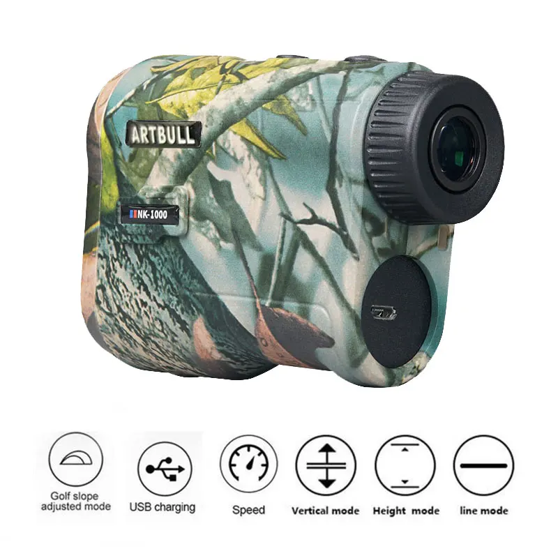 ARTBULL Range Finder Hunting Rechargeable Golf Rangefinder 1000m 600m speed meter Laser Distance Meter Telescope laser rangefinder distance meter
